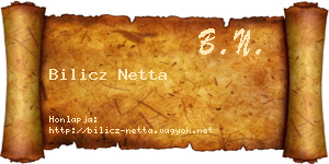 Bilicz Netta névjegykártya